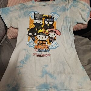 Hello Kitty Naruto Shippuden Unisex T-Shirt - Blue and White